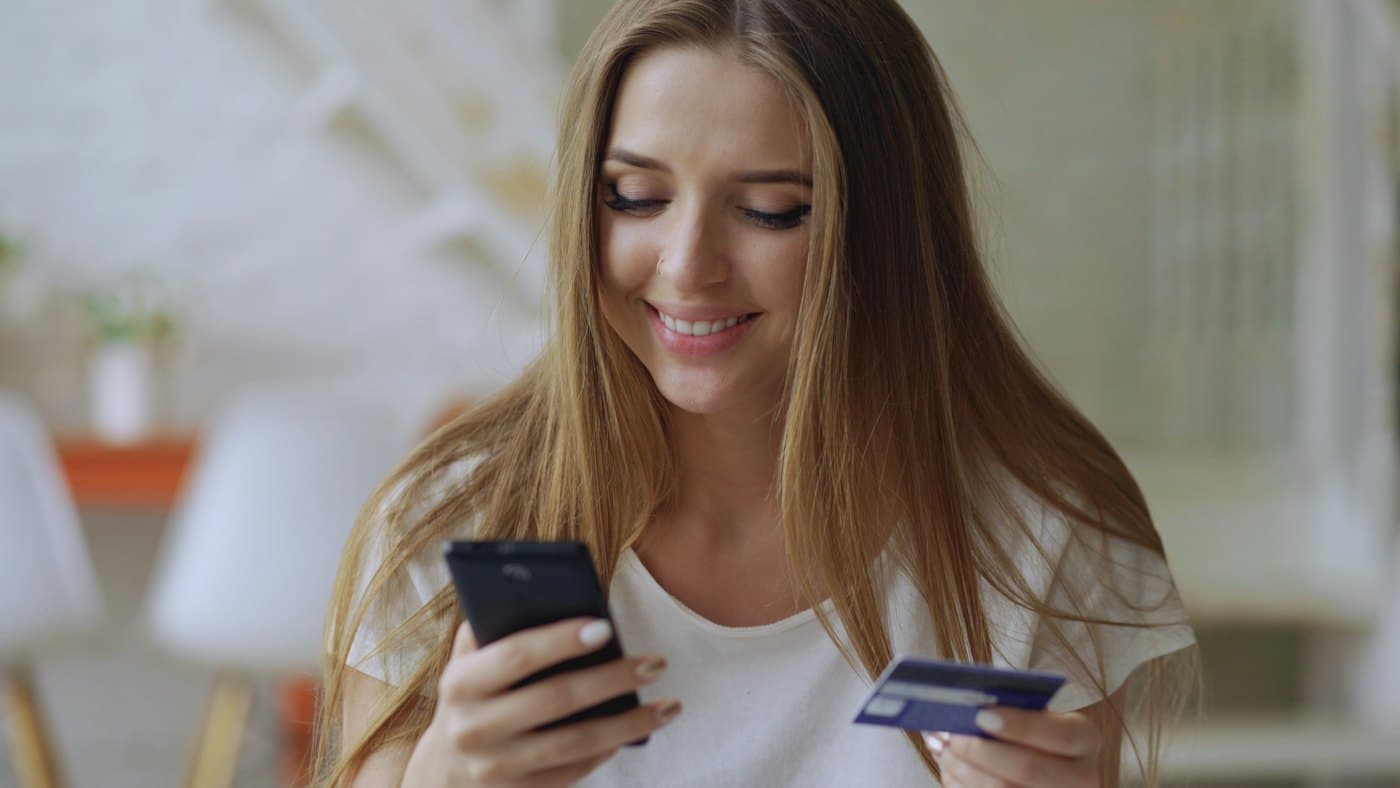 Person shopping on a smartphone