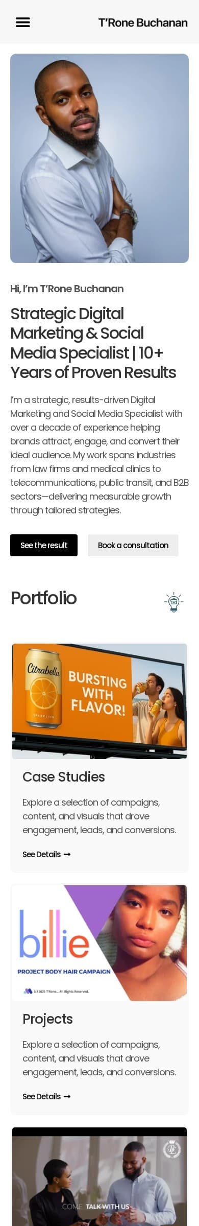 360 Advanced Digital Marketing homepage on mobile
