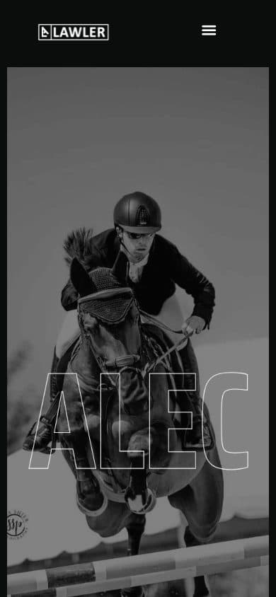 Alec Lawler homepage on mobile