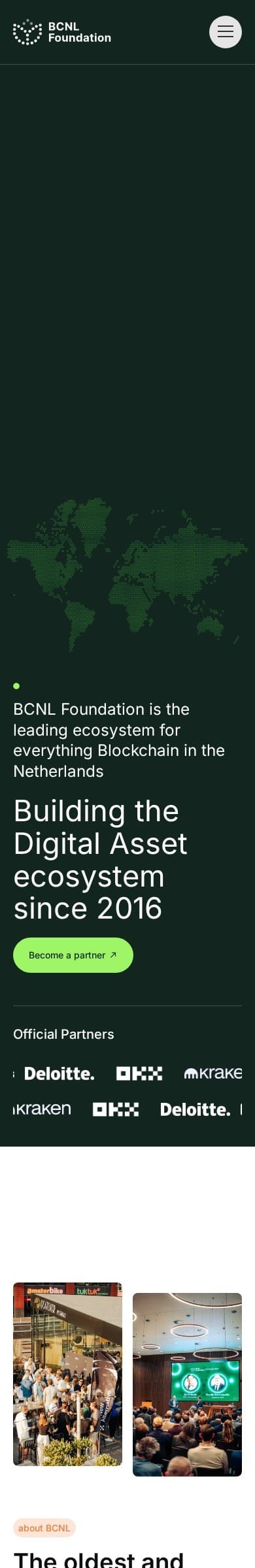 BCNL Foundation homepage on mobile