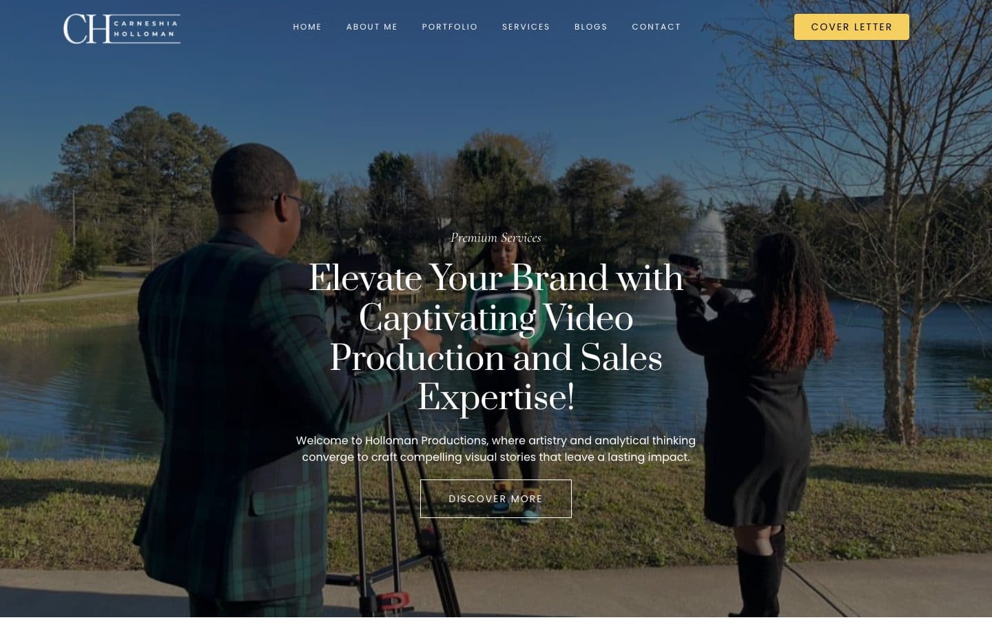 Carneshia Holloman website — desktop homepage