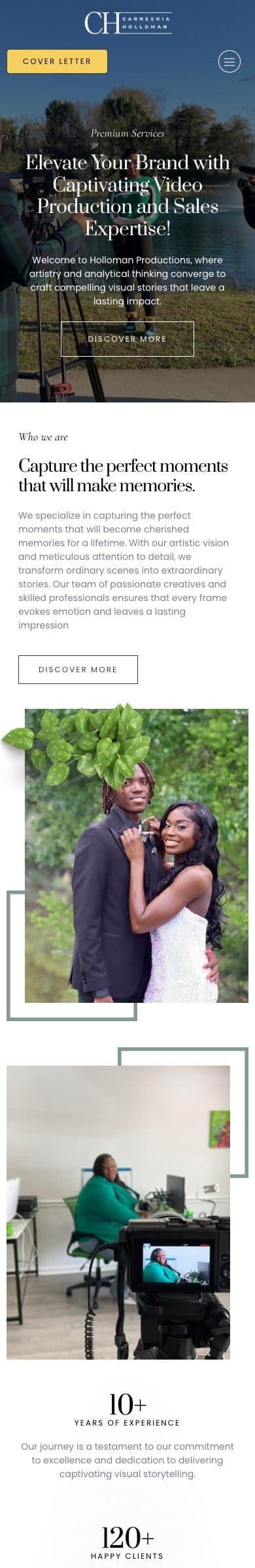 Carneshia Holloman homepage on mobile