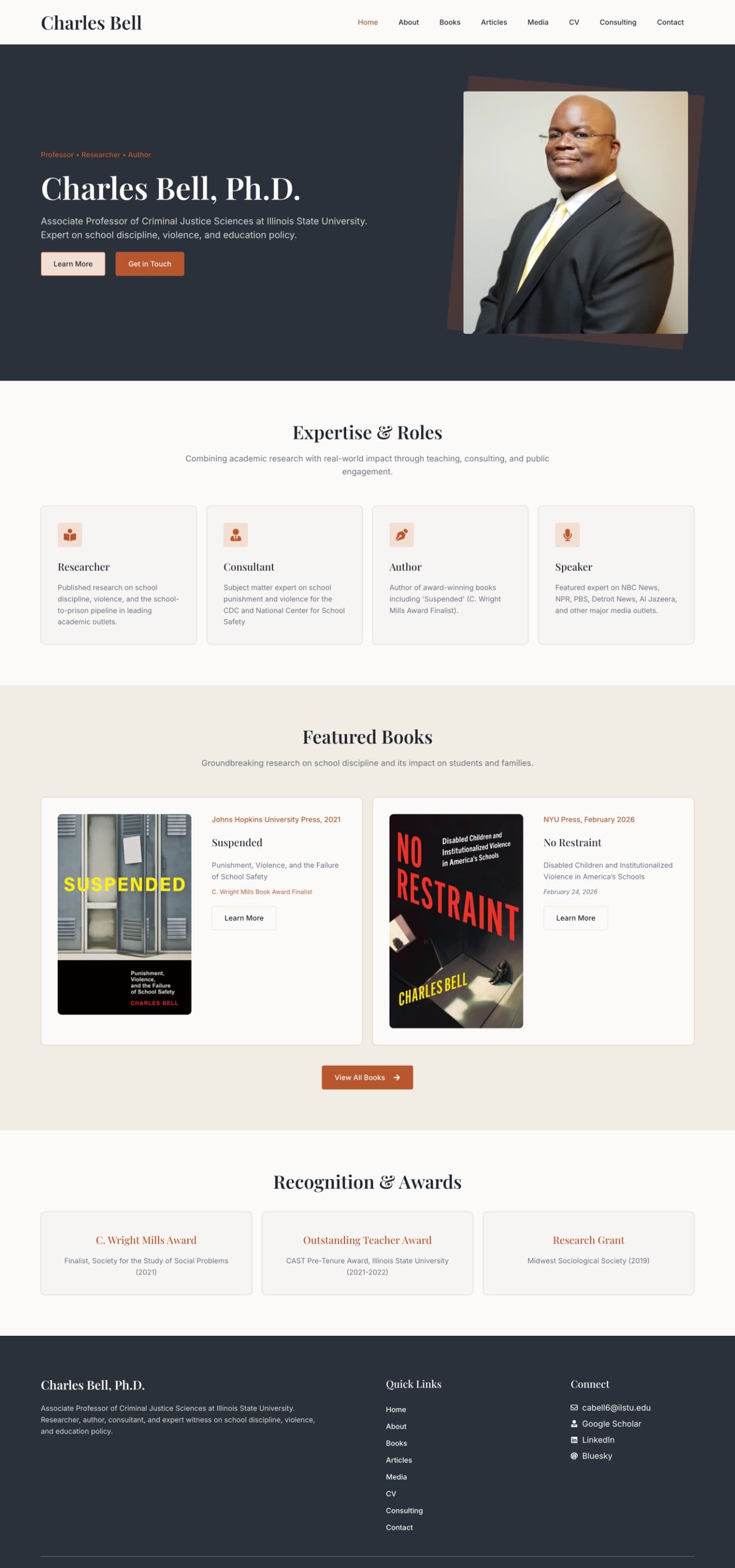 Charles Bell, Ph.D. homepage, full length