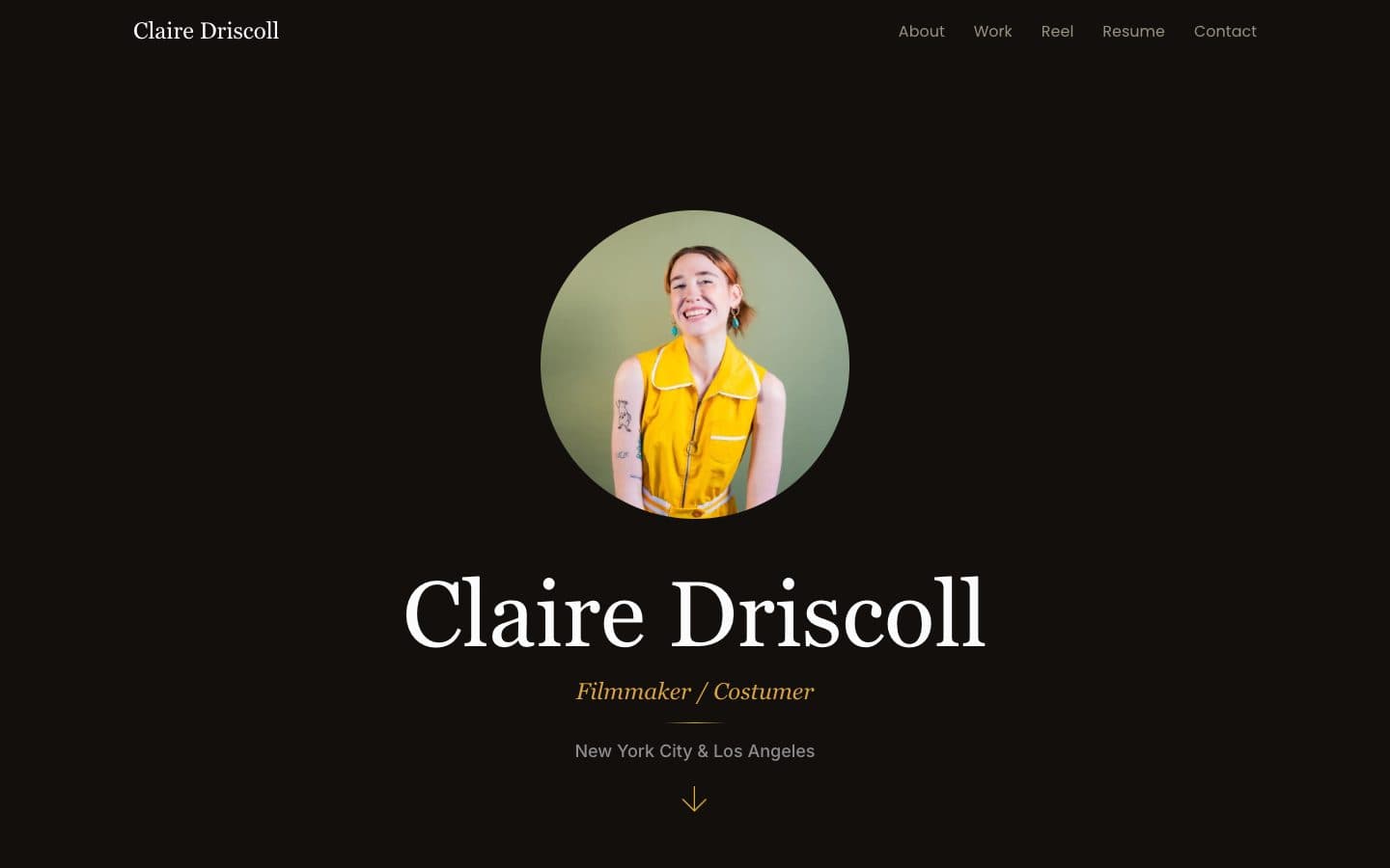 Claire Driscoll website — desktop homepage