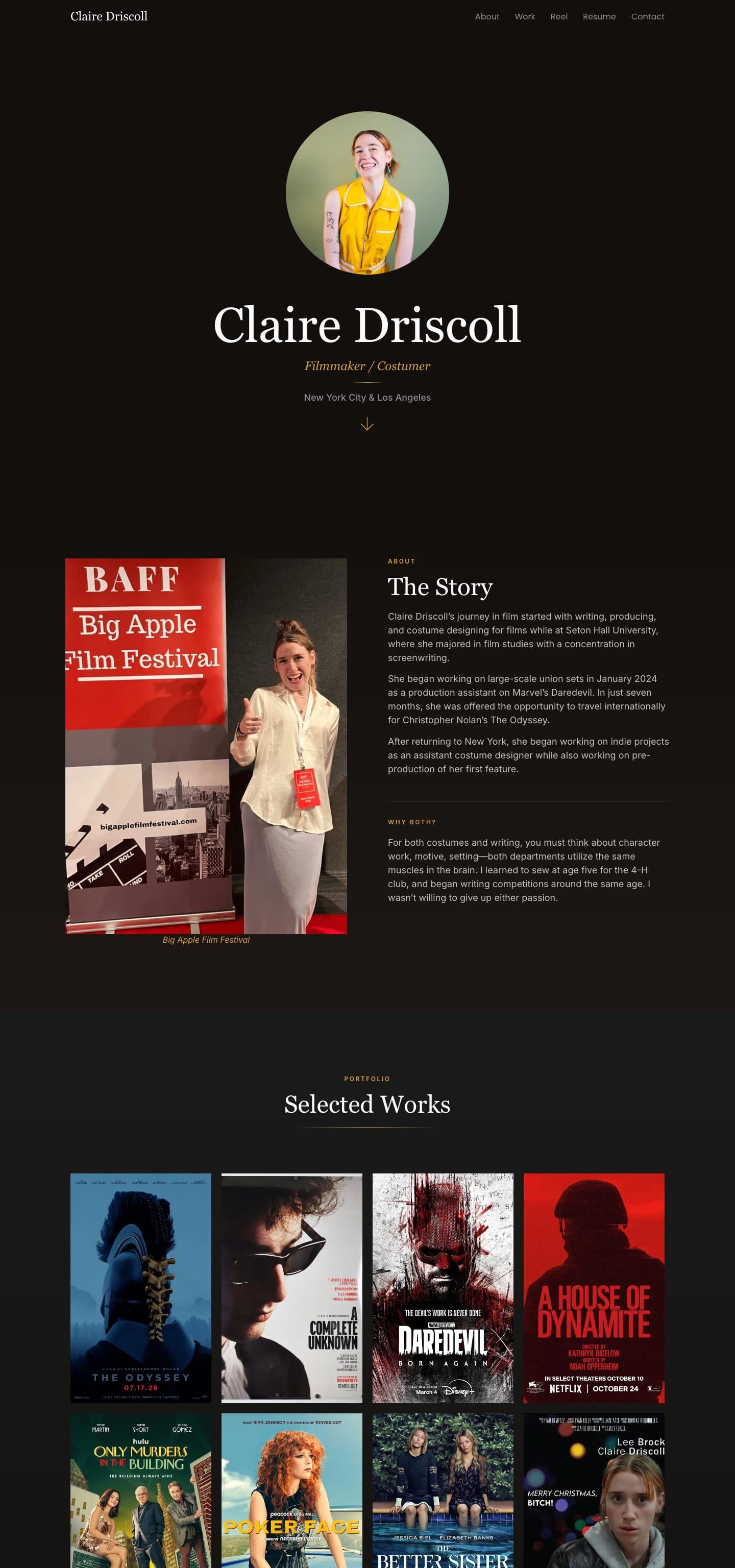 Claire Driscoll homepage, full length