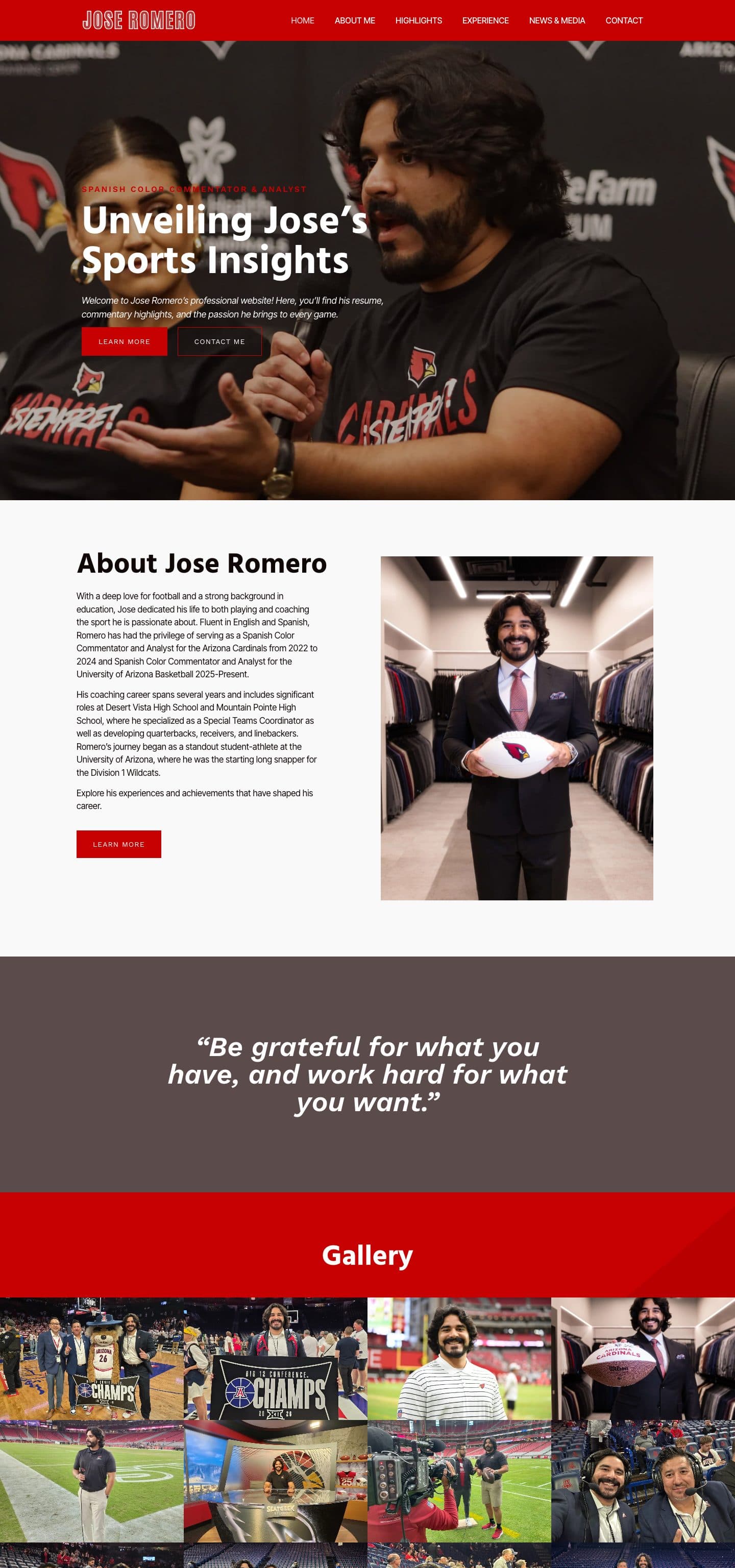 Jose Romero homepage, full length