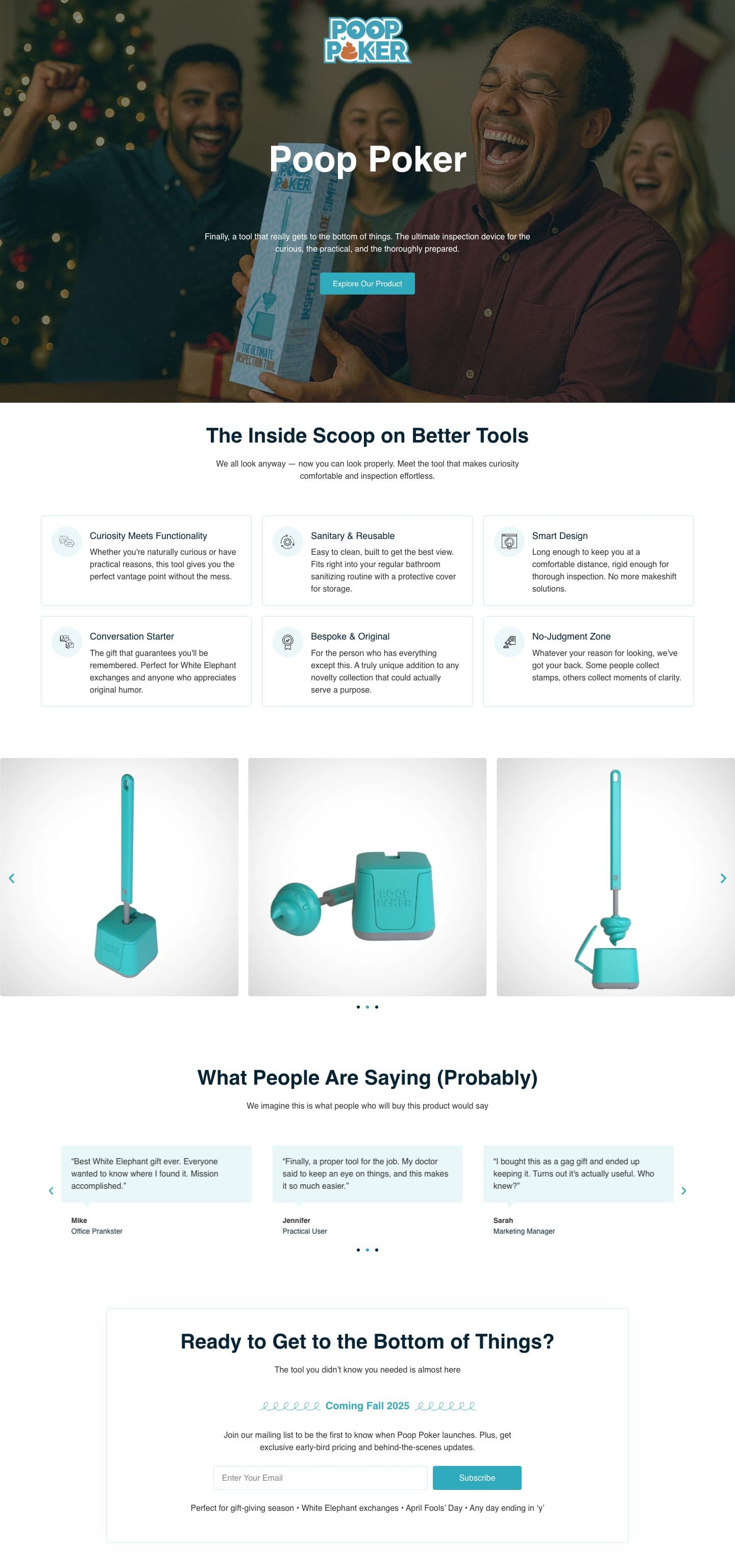 Poop Poker homepage, full length