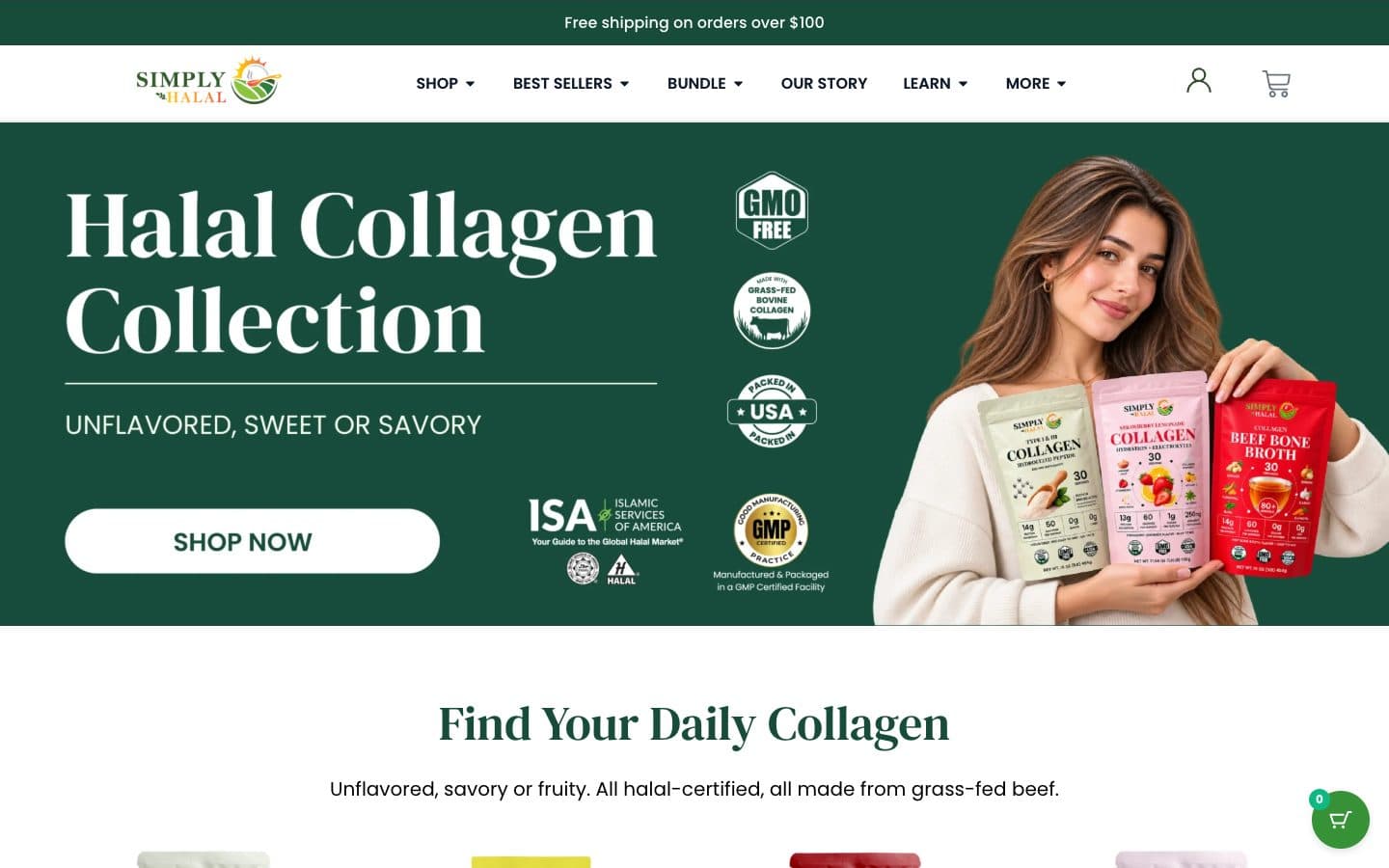 Simply Halal website — desktop homepage